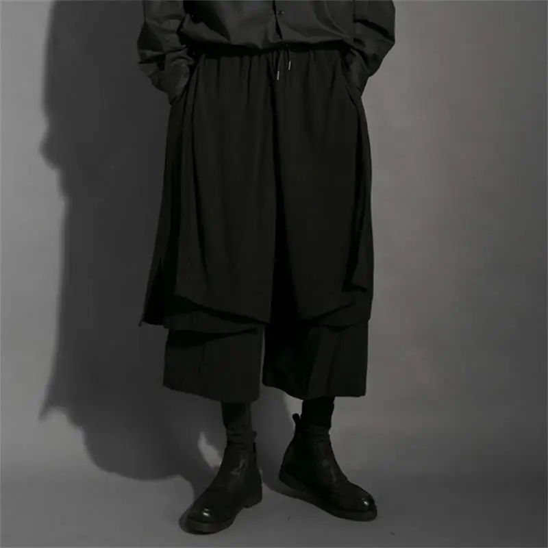 Men's Black Pants Loose Casual Men's Fashion Trend Large Double-Layer Skirt Pants Super Loose Wide Leg Short Pants Men's Persona
Men's Black Pants Loose Casual Men's Fashion Trend Large Double-Layer Skirt Pants Super Loose Wide Leg Short Pants Men's Persona