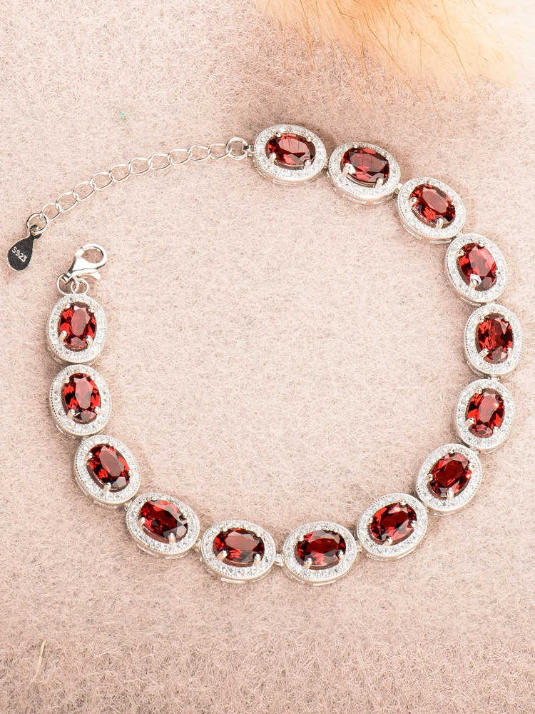 natural Garnet,red gem,925 sterling silver bracelet for women,uxury Jewelry 2020,christmas Halloween,female accessories
natural Garnet,red gem,925 sterling silver bracelet for women,uxury Jewelry 2020,christmas Halloween,female accessories