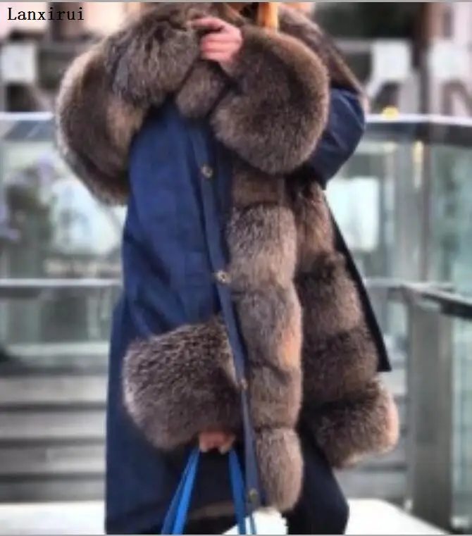women parka luxurious Large fur collar hooded coat warm Fox fur liner parkas long winter jacket top quality jaqueta
women parka luxurious Large fur collar hooded coat warm Fox fur liner parkas long winter jacket top quality jaqueta
