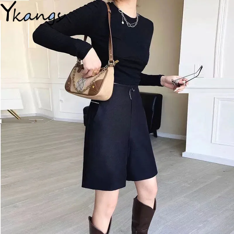 Thin Straight Suit Shorts Korean Style Outdoor Leisure Women's High Waist Shorts Summer Wide-leg Ladies Sports Five-point Pants
Thin Straight Suit Shorts Korean Style Outdoor Leisure Women's High Waist Shorts Summer Wide-leg Ladies Sports Five-point Pants