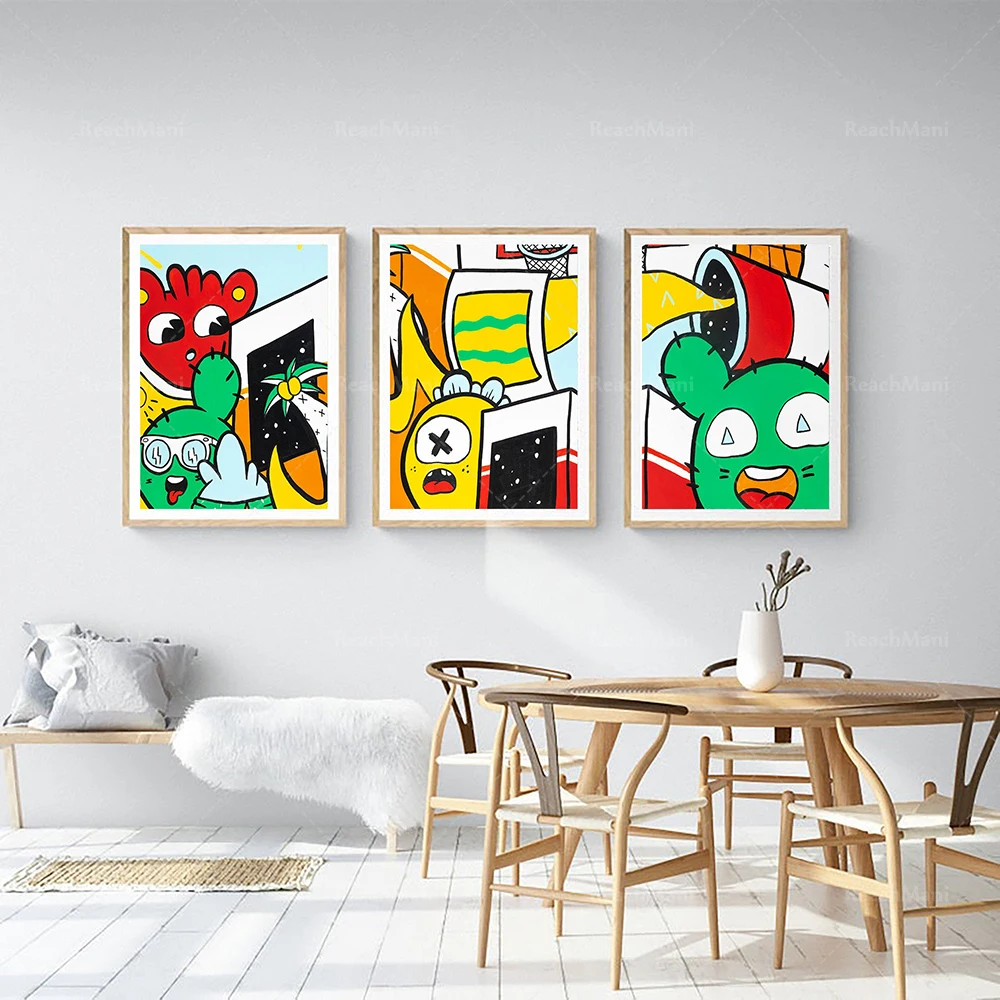Boy room cartoon wall art, color boy bedroom decoration, 3 piece graffiti set, boy room art decoration poster
Boy room cartoon wall art, color boy bedroom decoration, 3 piece graffiti set, boy room art decoration poster