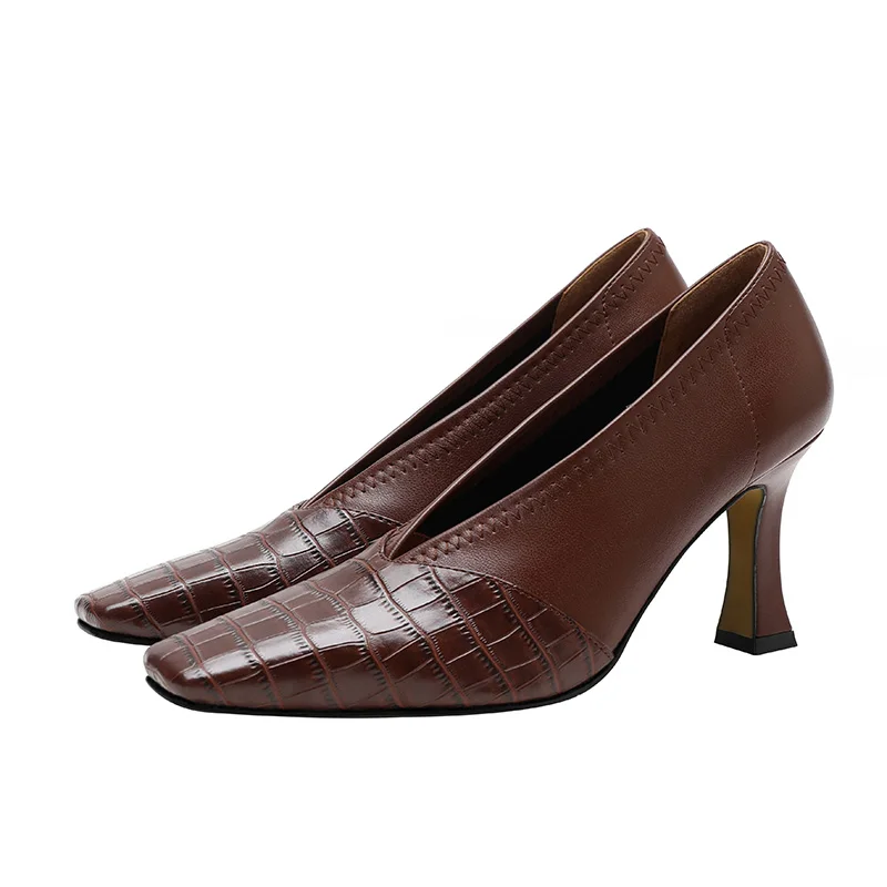 XGRAVITY Branded Fashin Cup Heel Women Shoes Square Toe Crocodile Mixed Color High Heel Pumps Sexy V Cut Design Dress Shoes Lady
XGRAVITY Branded Fashin Cup Heel Women Shoes Square Toe Crocodile Mixed Color High Heel Pumps Sexy V Cut Design Dress Shoes Lady