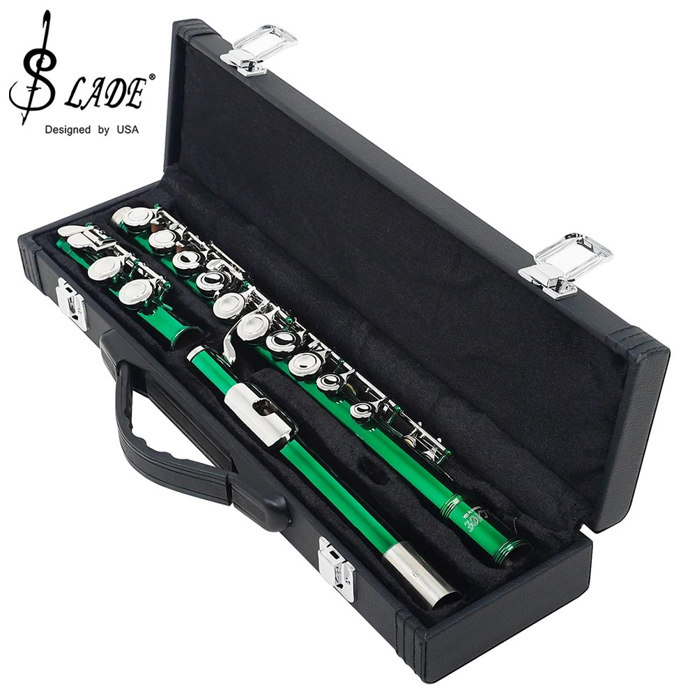 SLADE Green 16 Holes C Tone Flute With E Key Woodwind Instrument Concert Cupronickel Flute With Padded Bag Music Accessories
SLADE Green 16 Holes C Tone Flute With E Key Woodwind Instrument Concert Cupronickel Flute With Padded Bag Music Accessories