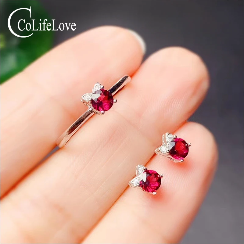 CoLife Jewelry 925 Silver Garnet Jewelry for Young Girl 4mm Natural Garnet Ring and Earrings Set Fashion Gemstone Jewelry Set
CoLife Jewelry 925 Silver Garnet Jewelry for Young Girl 4mm Natural Garnet Ring and Earrings Set Fashion Gemstone Jewelry Set