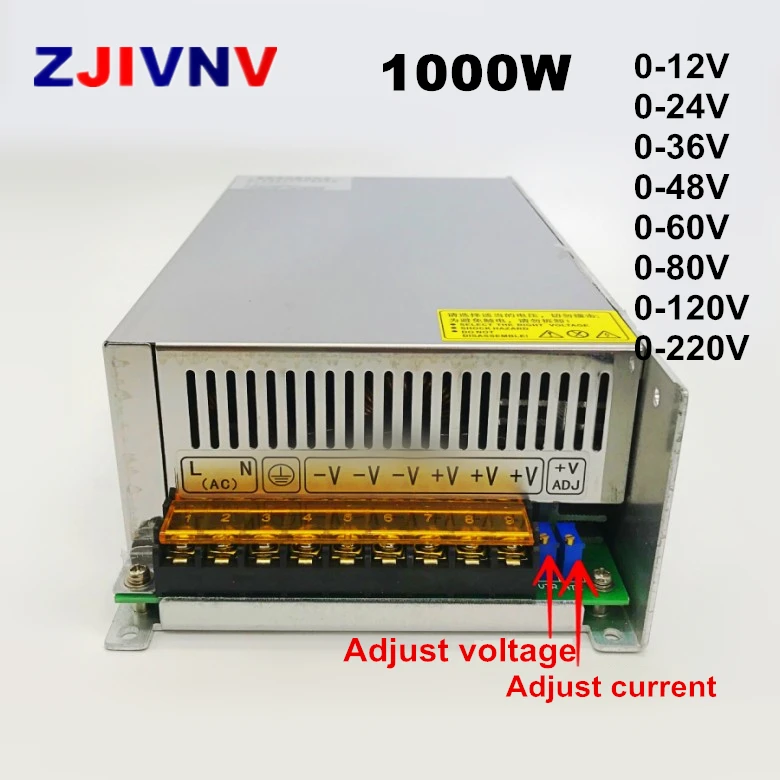 1000W switching power supply Adjustable output voltage and current dc 0-12V 24V 36V 48V 60v 80V 120V 220V power supply
1000W switching power supply Adjustable output voltage and current dc 0-12V 24V 36V 48V 60v 80V 120V 220V power supply