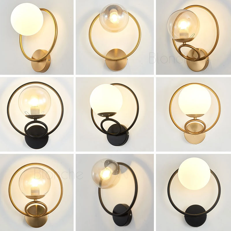 Glass Wall Light Bedside Wall Lamps Modern Wall Light Gold/black Sconces for Living Room Industrial Aisle Lighting Loft Fixtures
Glass Wall Light Bedside Wall Lamps Modern Wall Light Gold/black Sconces for Living Room Industrial Aisle Lighting Loft Fixtures