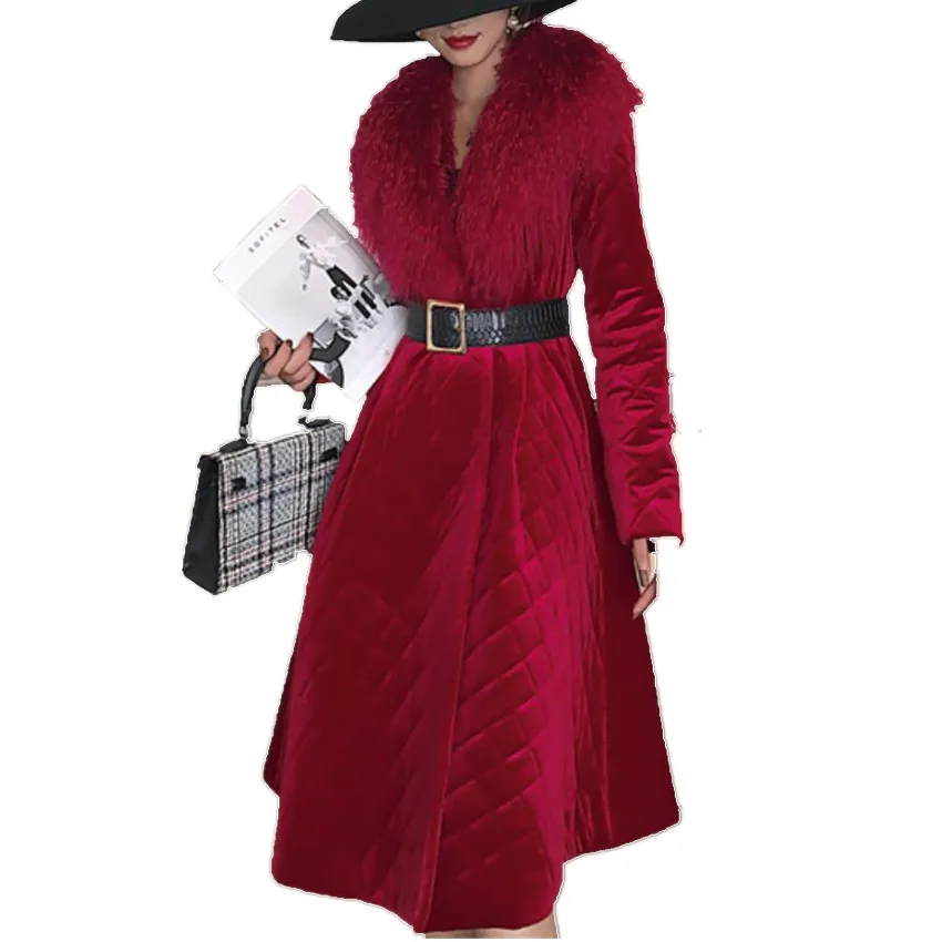 Fur collar Gold Velvet Cotton Padded Coats Women Winter New Vintage Slim Long Elegant Warm coat
Fur collar Gold Velvet Cotton Padded Coats Women Winter New Vintage Slim Long Elegant Warm coat