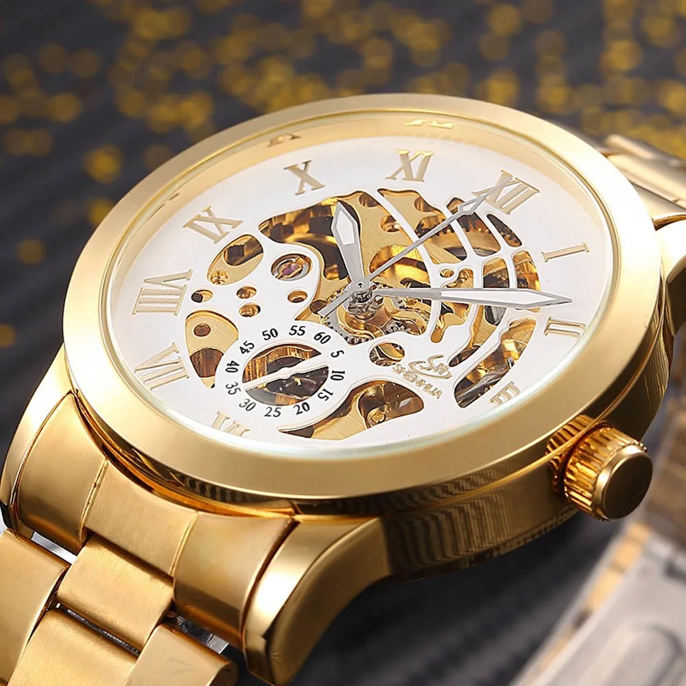 Luxury Gold Watches Men Automatic Self Wind Mechanical Watches Men Skeleton Watches Relogio Masculino SHENHUA reloj hombre
Luxury Gold Watches Men Automatic Self Wind Mechanical Watches Men Skeleton Watches Relogio Masculino SHENHUA reloj hombre