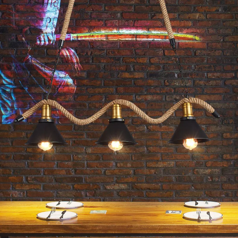 industrial hanging lamp Vintage chandelier black metal rope pendant light for living dining room Home loft pendant light
industrial hanging lamp Vintage chandelier black metal rope pendant light for living dining room Home loft pendant light