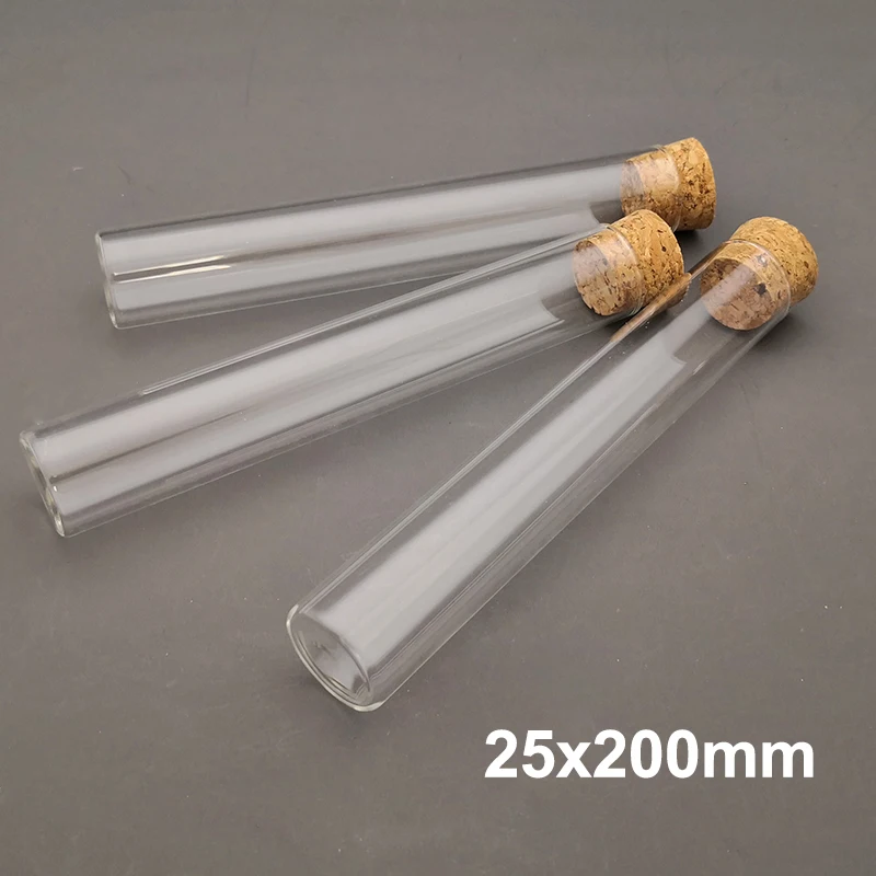 10pcs/lot OD 25mm Length 200mm Flat-bottom Glass Test Tube with Cork Stopper, Lab Thickened Glass Reagent Reaction Vessel
10pcs/lot OD 25mm Length 200mm Flat-bottom Glass Test Tube with Cork Stopper, Lab Thickened Glass Reagent Reaction Vessel