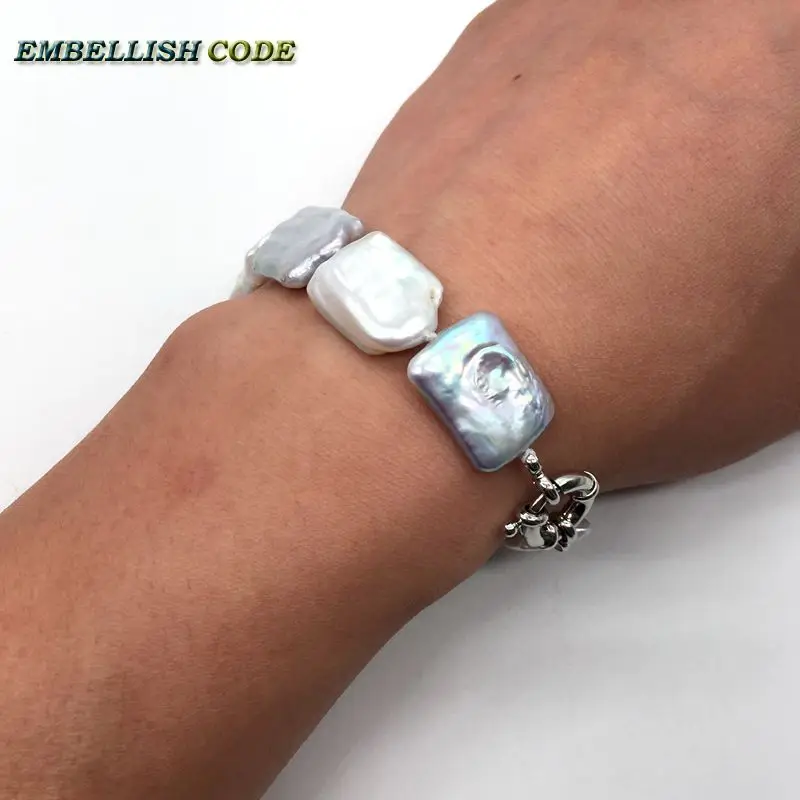 popular NEW color pearl Bracelet bangle keshi Flat Rectangle shape gray white mix color natural pearl nice special for women
popular NEW color pearl Bracelet bangle keshi Flat Rectangle shape gray white mix color natural pearl nice special for women