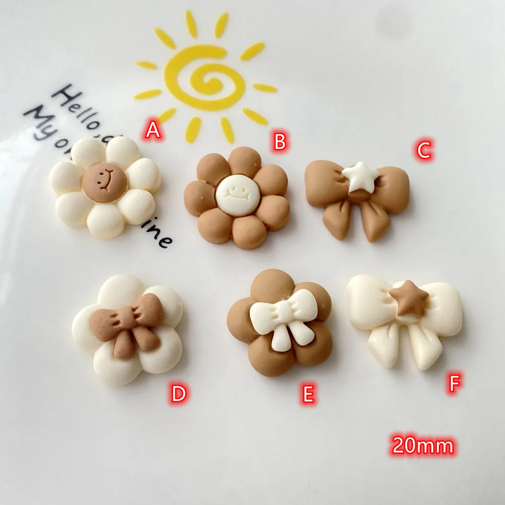 20Pcs Resin Sunflower Cabochons for jewelry making cute Beige Bowtie Sunflowers Flatback Cabochon Scrapbooking Accessories
20Pcs Resin Sunflower Cabochons for jewelry making cute Beige Bowtie Sunflowers Flatback Cabochon Scrapbooking Accessories