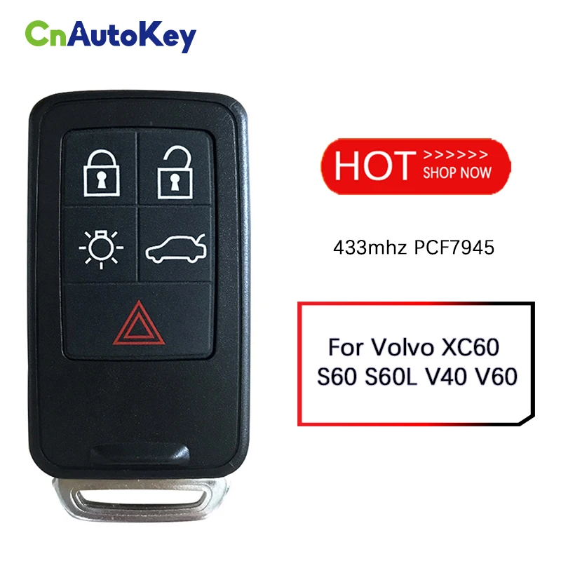 CN050001 Aftermarket For Volvo XC60 S60 S60L V40 V60 5 Buttons Remote Car Key 433mhz PCF7945
CN050001 Aftermarket For Volvo XC60 S60 S60L V40 V60 5 Buttons Remote Car Key 433mhz PCF7945