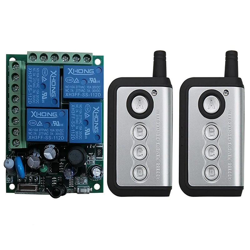 500M 433Mhz Universal Wireless Remote Control Switch AC110V 220V 4CH Relay Radio Receiver Module With Remote Control For garage
500M 433Mhz Universal Wireless Remote Control Switch AC110V 220V 4CH Relay Radio Receiver Module With Remote Control For garage