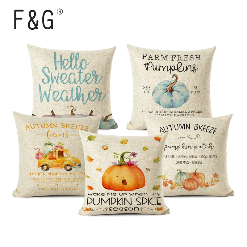Fall Art Print Pillowcase Autumn Farmhouse Pumpkin Decorative Cushion Cover Linen Pillow Cover for Home Sofa Decor
Fall Art Print Pillowcase Autumn Farmhouse Pumpkin Decorative Cushion Cover Linen Pillow Cover for Home Sofa Decor