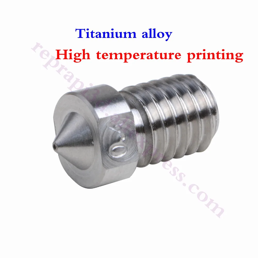 2pcs Titanium alloy High Temperature V6 nozzle M6 hardened nozzle For 1.75 MK Ultimaker Prusa i3 Titan extruder 3D Printer
2pcs Titanium alloy High Temperature V6 nozzle M6 hardened nozzle For 1.75 MK Ultimaker Prusa i3 Titan extruder 3D Printer