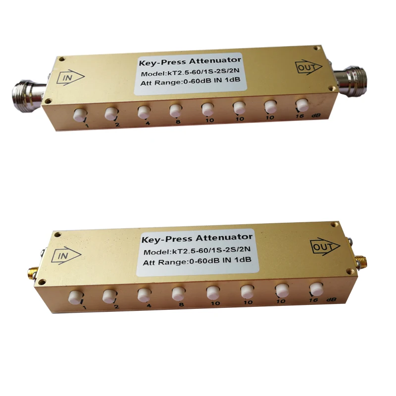 N-type Adjustable Attenuator Signal Attenuator Step Attenuator Button Adjustable Attenuator 5W 0-90DB
N-type Adjustable Attenuator Signal Attenuator Step Attenuator Button Adjustable Attenuator 5W 0-90DB