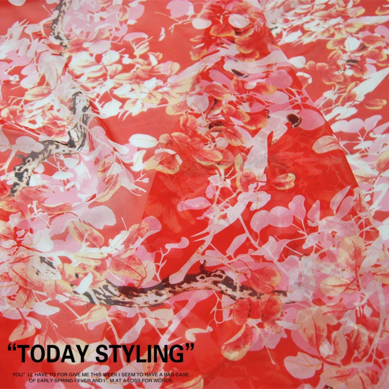 Silk Chiffon Fabric Dress Large Wide Red Flower Real 100% clothing Cloth DIY Sewing Tissue
Silk Chiffon Fabric Dress Large Wide Red Flower Real 100% clothing Cloth DIY Sewing Tissue