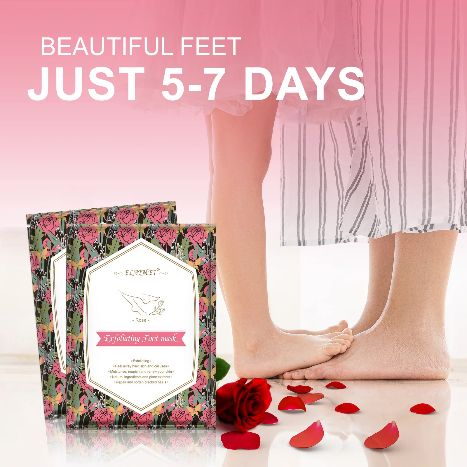 1 Bag 2 pcs Exfoliating Foot Masks Pure Natural extraction Rose peel away calluses care foot makes skin soft & Moisturizing
1 Bag 2 pcs Exfoliating Foot Masks Pure Natural extraction Rose peel away calluses care foot makes skin soft & Moisturizing