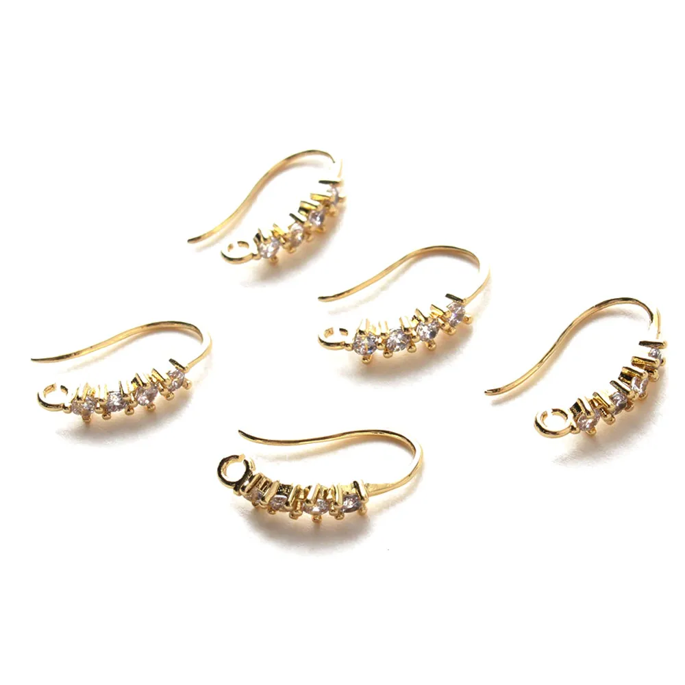 4PCS 18K Gold Plated Ear Hook Diy Earrings Charms Jewelry Findings Components Zircon Making Tools Material Accessories
4PCS 18K Gold Plated Ear Hook Diy Earrings Charms Jewelry Findings Components Zircon Making Tools Material Accessories