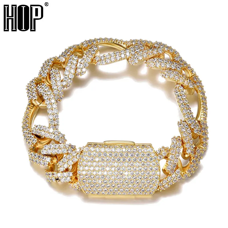 Hip Hop 18MM 2 Row Bling Iced Out Box Buckle Figaro Cuban Chain Copper Setting AAA+ Cubic Zirconia Bracelet For Men Jewelry
Hip Hop 18MM 2 Row Bling Iced Out Box Buckle Figaro Cuban Chain Copper Setting AAA+ Cubic Zirconia Bracelet For Men Jewelry