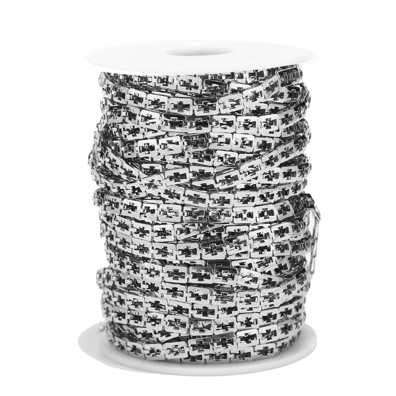 2M/5M/10M 5mm Width Stainless Steel Handmade Hollow out Cross Silver Link Chains DIY For Choker Necklace Jewelry Accessories
2M/5M/10M 5mm Width Stainless Steel Handmade Hollow out Cross Silver Link Chains DIY For Choker Necklace Jewelry Accessories
