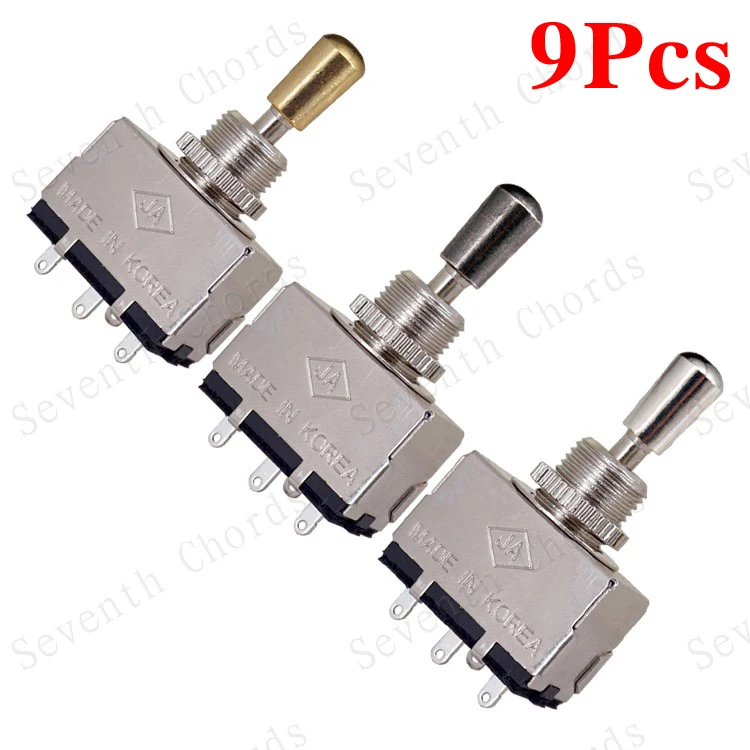 9 Pcs Guitar Metal Closed 3-way Pickup Selector Tone Switch Toggle with Copper Knob - Silver Switch
9 Pcs Guitar Metal Closed 3-way Pickup Selector Tone Switch Toggle with Copper Knob - Silver Switch