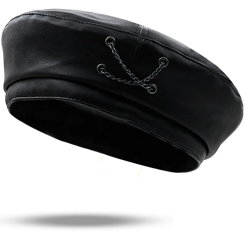 2022 New classic Girl vintage leather buckle PU leather Beret women's autumn and winter fashion easy match flat top painter cap
2022 New classic Girl vintage leather buckle PU leather Beret women's autumn and winter fashion easy match flat top painter cap