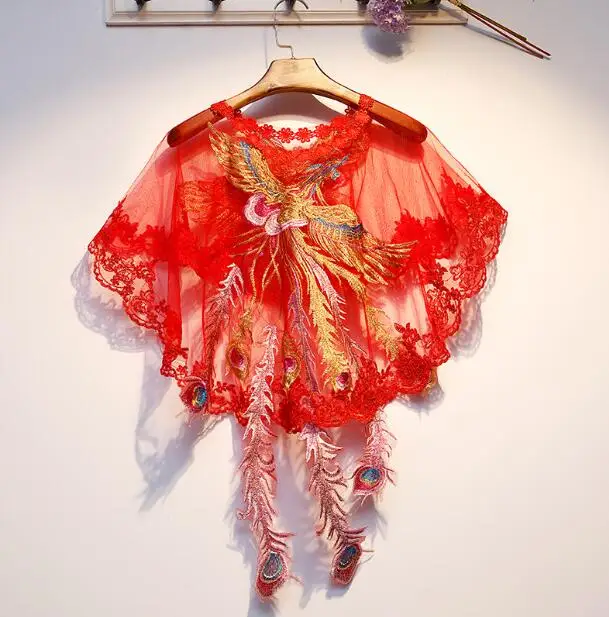 Women's Spring Summer phoenix embroidery Red mesh Pashmina Female Summer Vintage Sunscreen Lace Shawl R2931
Women's Spring Summer phoenix embroidery Red mesh Pashmina Female Summer Vintage Sunscreen Lace Shawl R2931