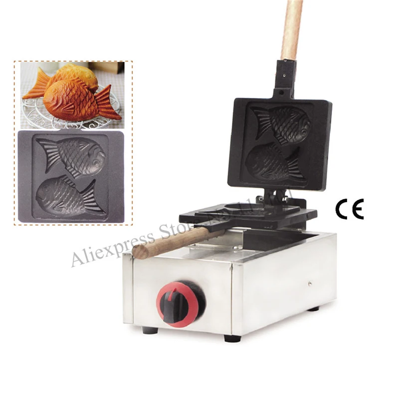 Stainless Steel Gas Taiyaki Waffle Maker Fish-shape Waffle Iron Gas Stove Great Snack Machine With 2 Moulds
Stainless Steel Gas Taiyaki Waffle Maker Fish-shape Waffle Iron Gas Stove Great Snack Machine With 2 Moulds