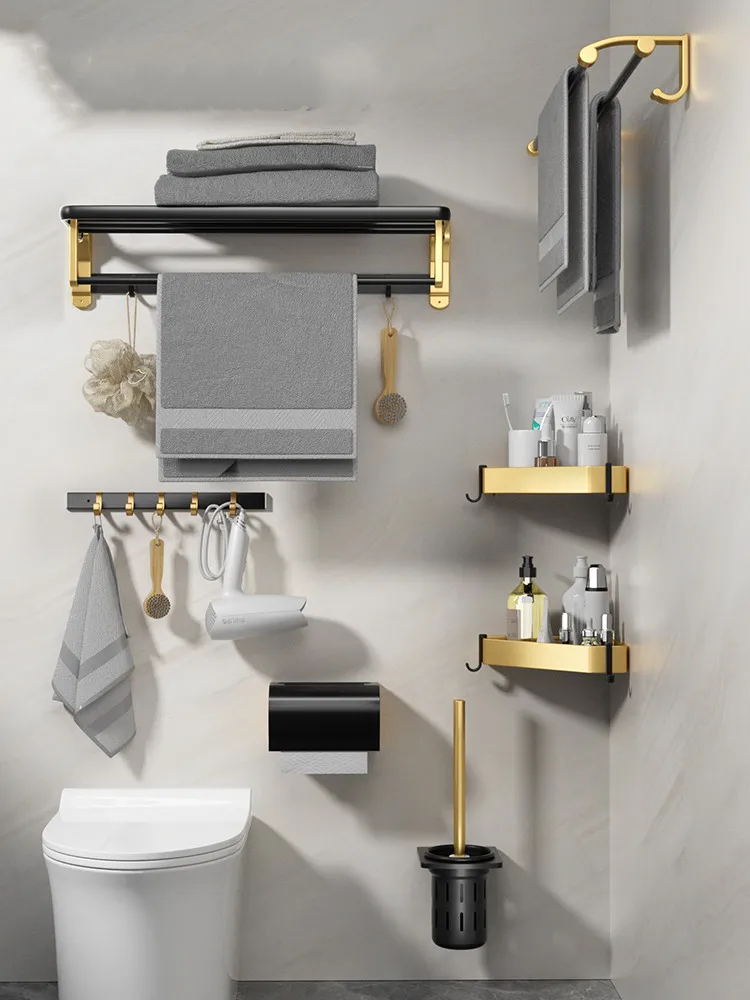 Bathroom Accessories Fashion Brushed Gold&Black Brass Shelf Tissue Rack Hook Towel Rack/Bar Toilet Brush Holder Bath Hardware
Bathroom Accessories Fashion Brushed Gold&Black Brass Shelf Tissue Rack Hook Towel Rack/Bar Toilet Brush Holder Bath Hardware