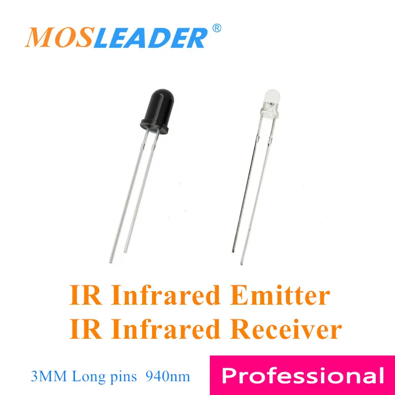 Светодиоды Mosleader 1000 шт., 3 мм, нм, ИК инфракрасный излучатель и ИК инфракрасный приемник, диоды с длинными контактами, Круглый верхний прозрачный черный
Светодиоды Mosleader 1000 шт., 3 мм, нм, ИК инфракрасный излучатель и ИК инфракрасный приемник, диоды с длинными контактами, Круглый верхний прозрачный черный