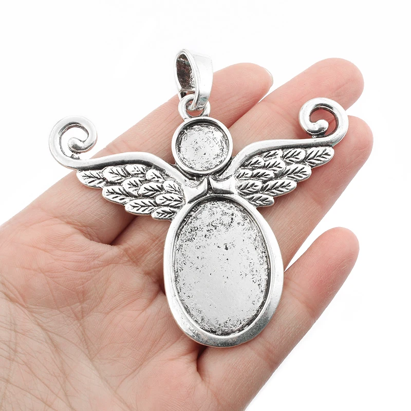 2Pcs Tibetan Silver Large Angle Wings Feather Charms Cabochon Base Settings Blank Cameo Pendant For Necklace DIY Jewelry Making
2Pcs Tibetan Silver Large Angle Wings Feather Charms Cabochon Base Settings Blank Cameo Pendant For Necklace DIY Jewelry Making