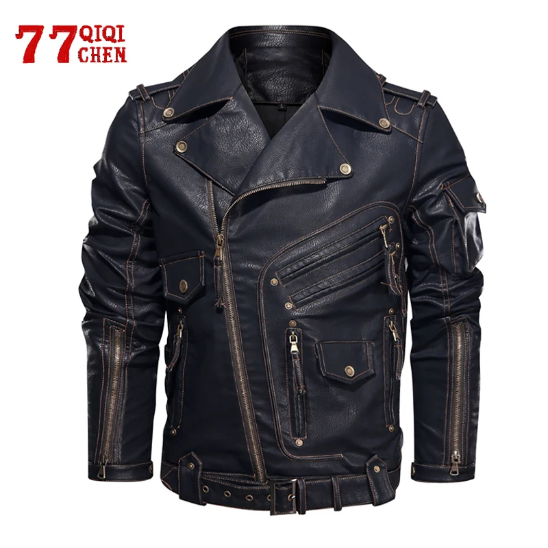 Mens Winter Leather Jacket Fashion Motorcycle PU Leather Jacket Men Cool Zipper Multi-pocket Leather Coats Bike Chaquetas Hombre
Mens Winter Leather Jacket Fashion Motorcycle PU Leather Jacket Men Cool Zipper Multi-pocket Leather Coats Bike Chaquetas Hombre