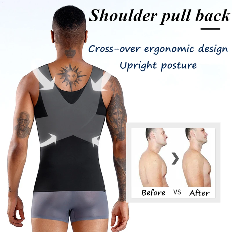 Hot Sale Posture Corrector Men Body Shaping Vest Slimming Chest Control Abdomen Shirt Compression Corset.
Hot Sale Posture Corrector Men Body Shaping Vest Slimming Chest Control Abdomen Shirt Compression Corset.