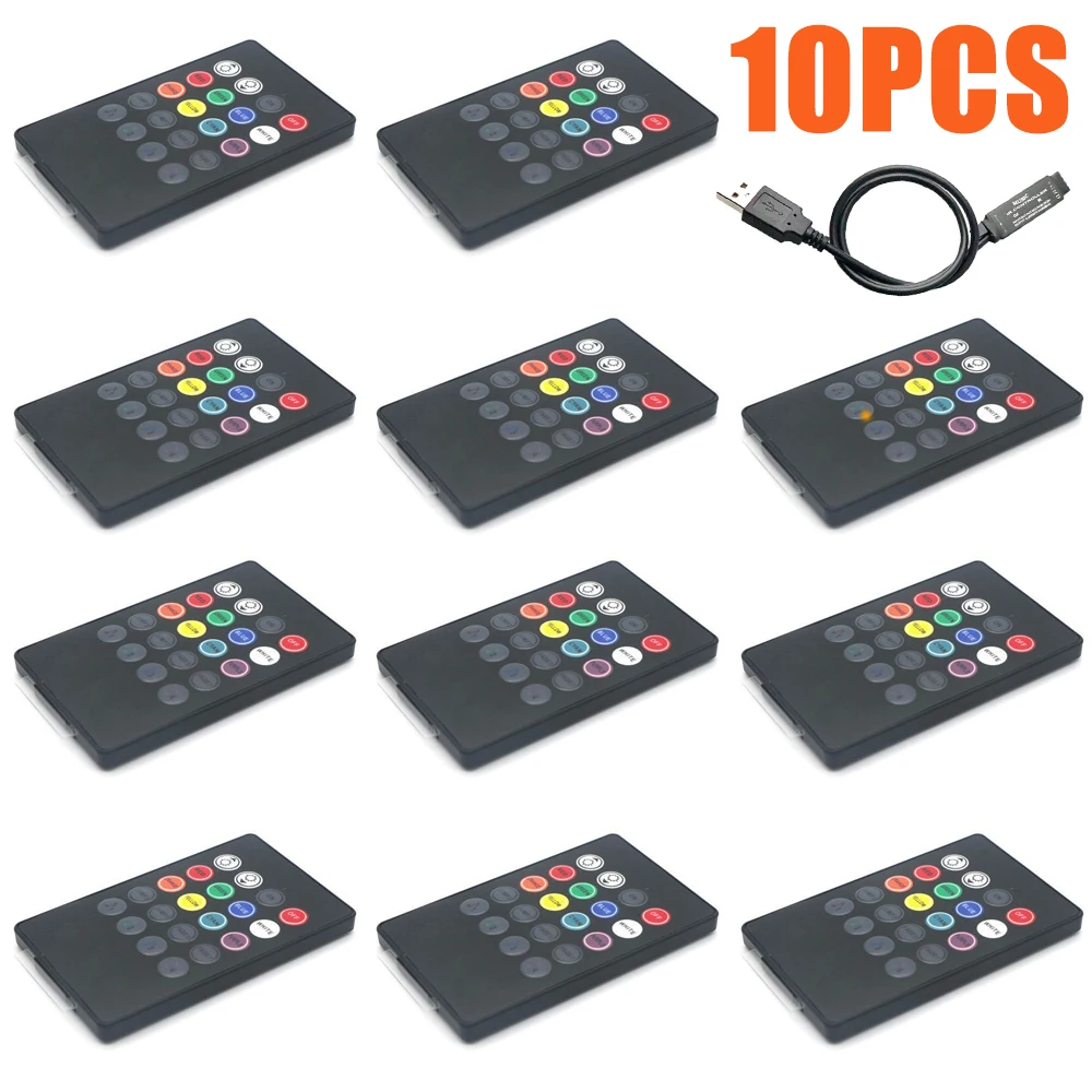 10Pcs 20 Keys Mini Music Sync IR Remote LED Controller For 6A LED RGB Strip Light SMD 5050 3528 Lamp 5V USB Battery Powered IP62
10Pcs 20 Keys Mini Music Sync IR Remote LED Controller For 6A LED RGB Strip Light SMD 5050 3528 Lamp 5V USB Battery Powered IP62