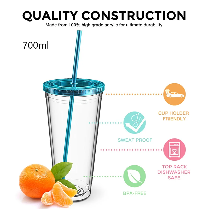 Reusable Water Bottle With Straw DIY Transparent Cold Juice Cups Double Wall Plastic Tumbler BPA-Free For Women Outdoor Party
Reusable Water Bottle With Straw DIY Transparent Cold Juice Cups Double Wall Plastic Tumbler BPA-Free For Women Outdoor Party