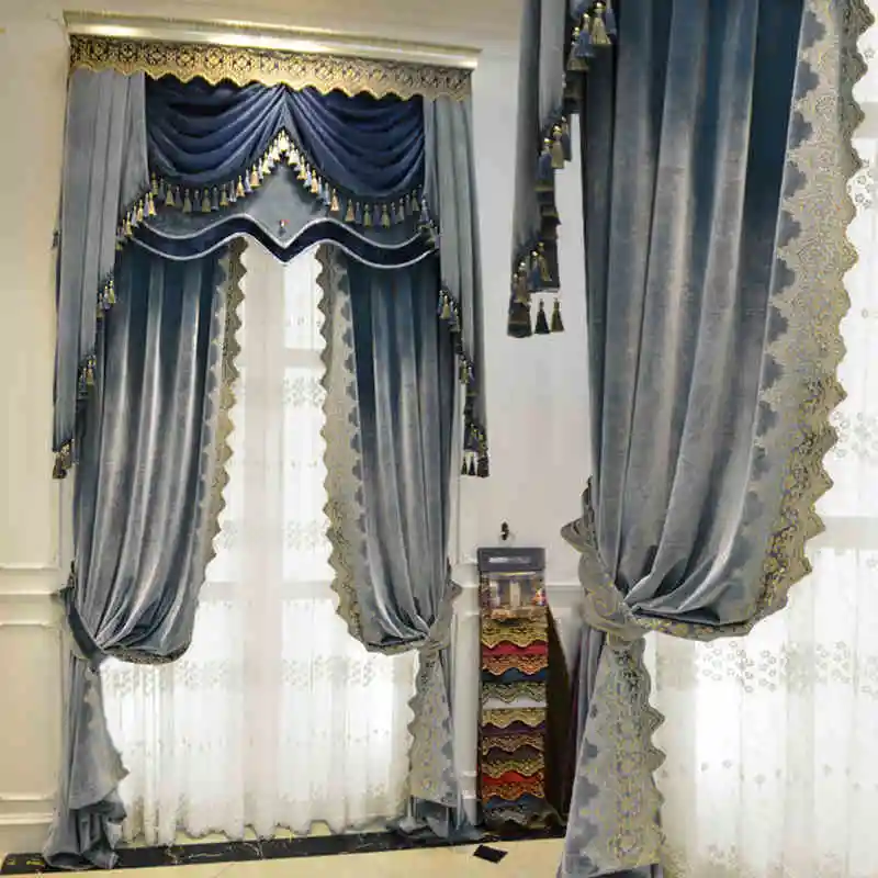 New Light Luxury Curtains for Living Dining Room Bedroom Thick Cashmere Shading Chenille Embroidered Bead Blue Curtains Tulle
New Light Luxury Curtains for Living Dining Room Bedroom Thick Cashmere Shading Chenille Embroidered Bead Blue Curtains Tulle