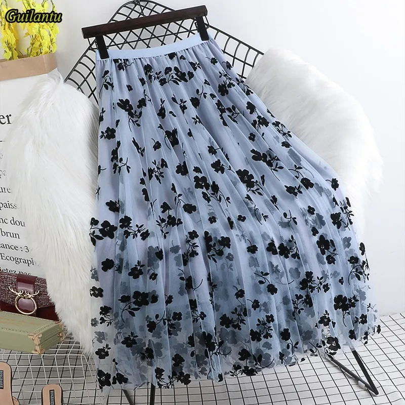 Guilantu Summer Mesh Print Floral Long Skirt Women Clothes Elastic High Waist Casual Pleated Vintage Mid-calf Tulle Skirts Woman
Guilantu Summer Mesh Print Floral Long Skirt Women Clothes Elastic High Waist Casual Pleated Vintage Mid-calf Tulle Skirts Woman