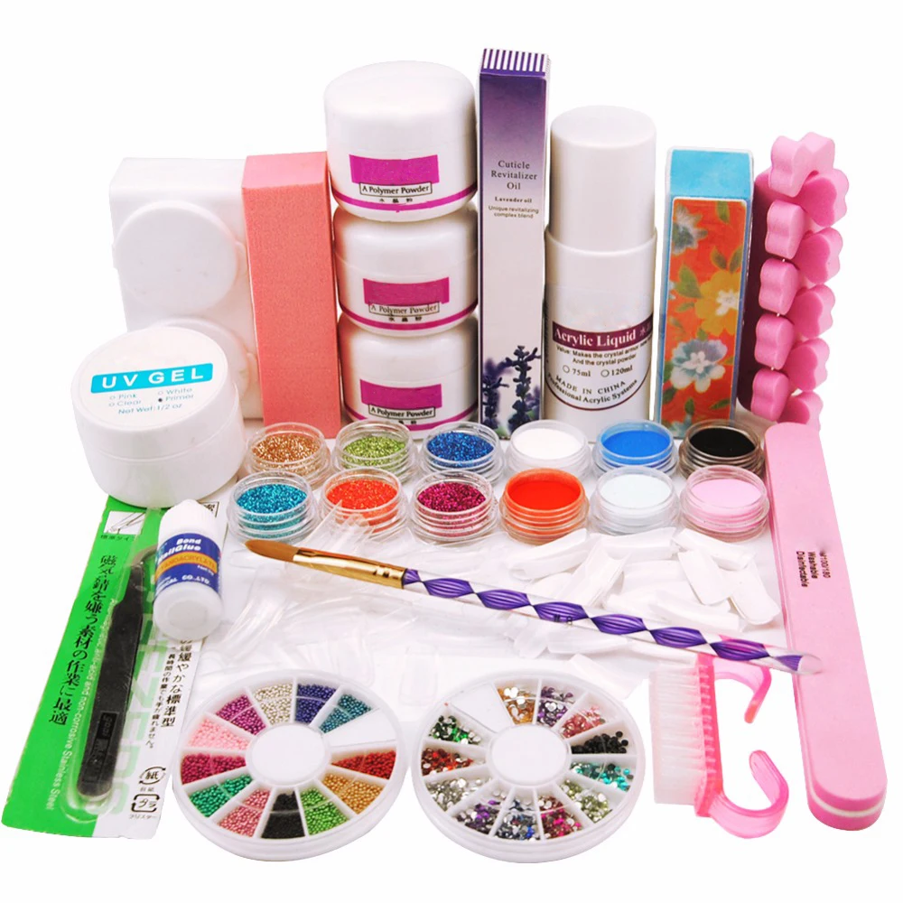 Acrylic Nail Kit 3 Acrylic Powder 75ml liquid base UV Gel Primer Nipper Dish DIY Acrylic Nail Form Glitter Nail Art Tool kit set
Acrylic Nail Kit 3 Acrylic Powder 75ml liquid base UV Gel Primer Nipper Dish DIY Acrylic Nail Form Glitter Nail Art Tool kit set