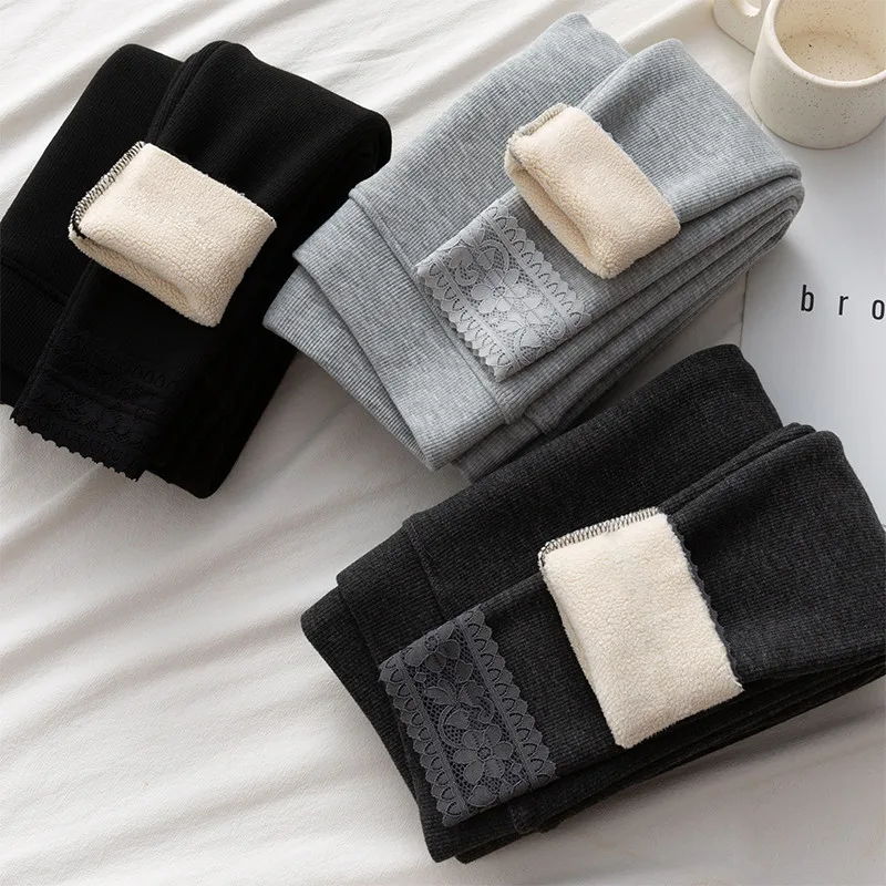 Winter Lace Stitching Thicken Lambs Velvet Leggings Women Long Trousers High Waist Plus Size Warm Leggings Skinny Pants C7873
Winter Lace Stitching Thicken Lambs Velvet Leggings Women Long Trousers High Waist Plus Size Warm Leggings Skinny Pants C7873