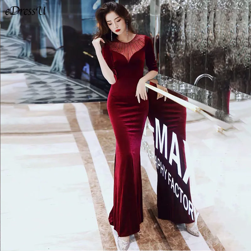 Velvet Evening Dress Sequins Neck Evening Party Dress Mermaid Long Dress Vestido de Fiesta Formal Prom Dress YNY-18037
Velvet Evening Dress Sequins Neck Evening Party Dress Mermaid Long Dress Vestido de Fiesta Formal Prom Dress YNY-18037