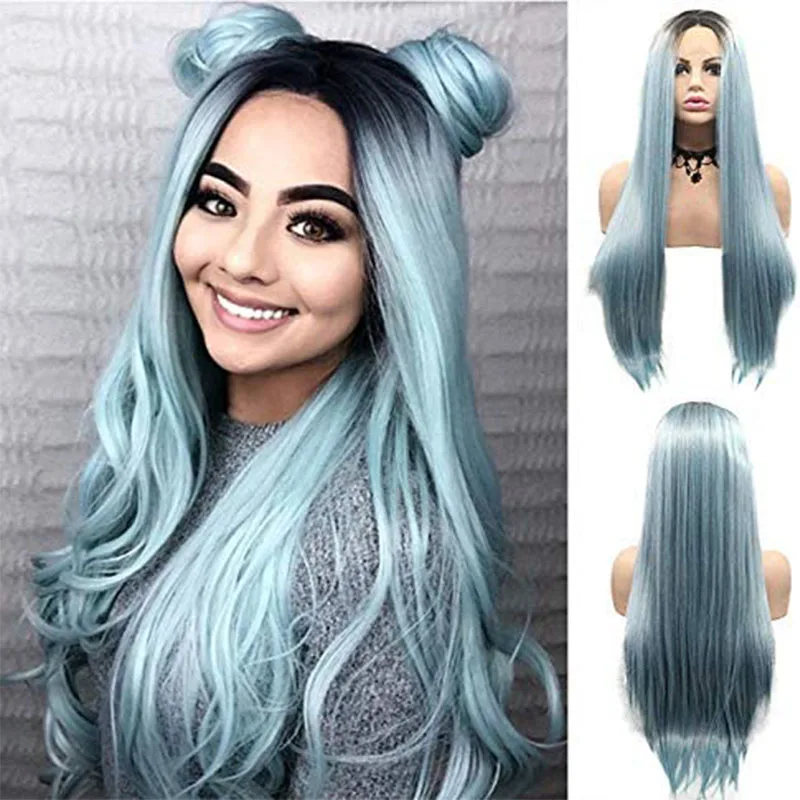 Silver Blue Synthetic Lace Front Wigs for Women Middle Part Long Blue Lace Wig with Baby Hair Glueless Heat Resistant Fiber Hair
Silver Blue Synthetic Lace Front Wigs for Women Middle Part Long Blue Lace Wig with Baby Hair Glueless Heat Resistant Fiber Hair