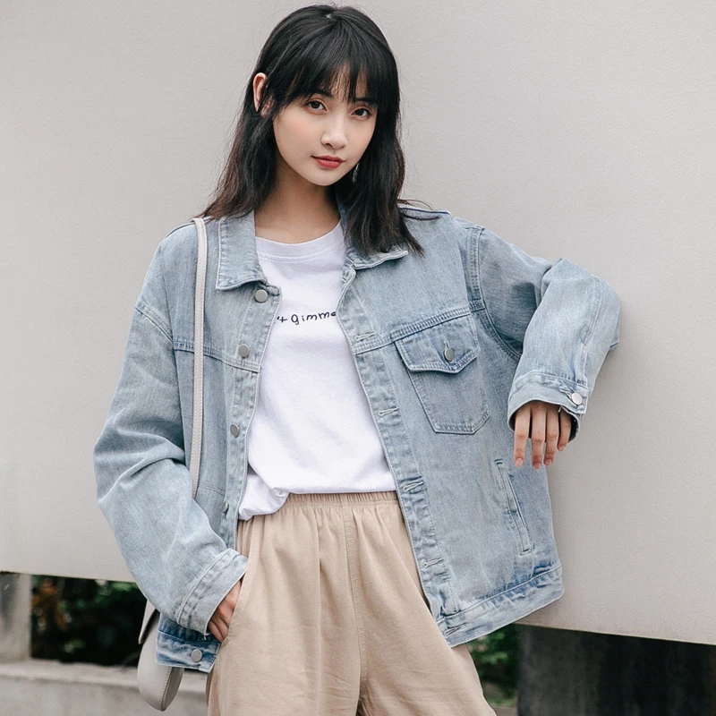 Vintage Jeans Jackets Female Korean Short Denim Coat Autumn Long Sleeve Denim Jackets Loose Cowboy Outwear
Vintage Jeans Jackets Female Korean Short Denim Coat Autumn Long Sleeve Denim Jackets Loose Cowboy Outwear