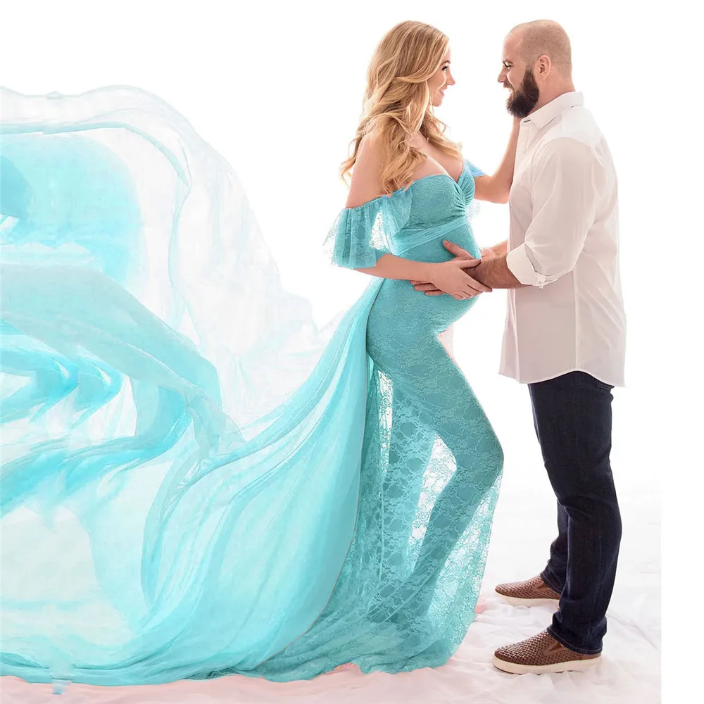 Sexy Lace Maternity Dresses Photography Props Pregnant Women Long V Neck Off Shoulder Two-piece Maxi Gown Dress for Photo Shoot
Sexy Lace Maternity Dresses Photography Props Pregnant Women Long V Neck Off Shoulder Two-piece Maxi Gown Dress for Photo Shoot