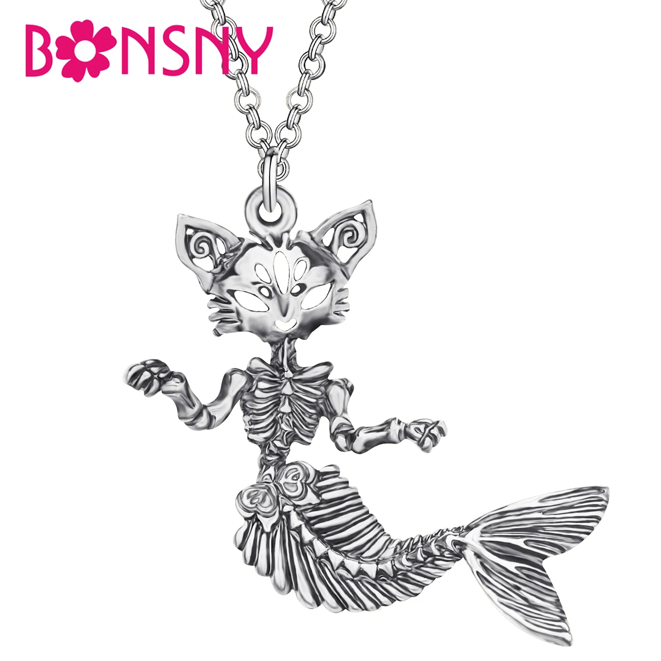 Bonsny Halloween Alloy Antique Gold Plated Skeleton Fish Necklace Skull Pendant Jewelry For Women Girls Party Gift Accessories
Bonsny Halloween Alloy Antique Gold Plated Skeleton Fish Necklace Skull Pendant Jewelry For Women Girls Party Gift Accessories