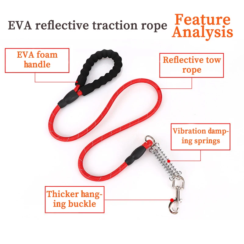 Pet Supplies Reflective Multi-color Round Rope Dog Leash Dog Leash Dog Puller Comfortable Puller for Large Dogs with Applicable
Pet Supplies Reflective Multi-color Round Rope Dog Leash Dog Leash Dog Puller Comfortable Puller for Large Dogs with Applicable
