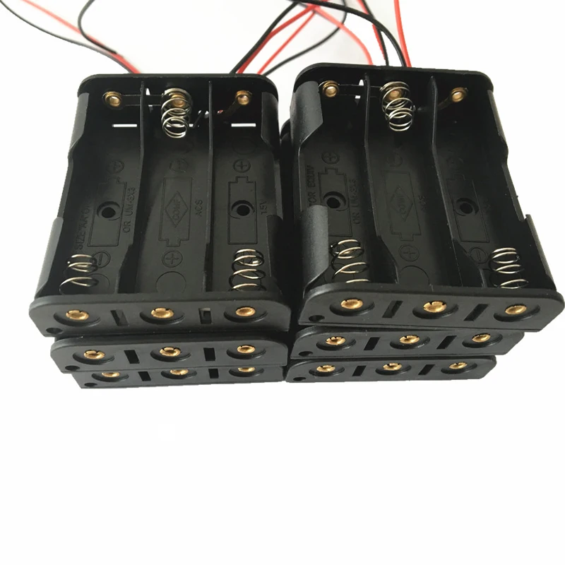 Black Plastic 3 x 18650 Battery Storage Case Holder DIY Box Container 3 slots With Wire Leads for 18650 Batteries Power Bank
Black Plastic 3 x 18650 Battery Storage Case Holder DIY Box Container 3 slots With Wire Leads for 18650 Batteries Power Bank