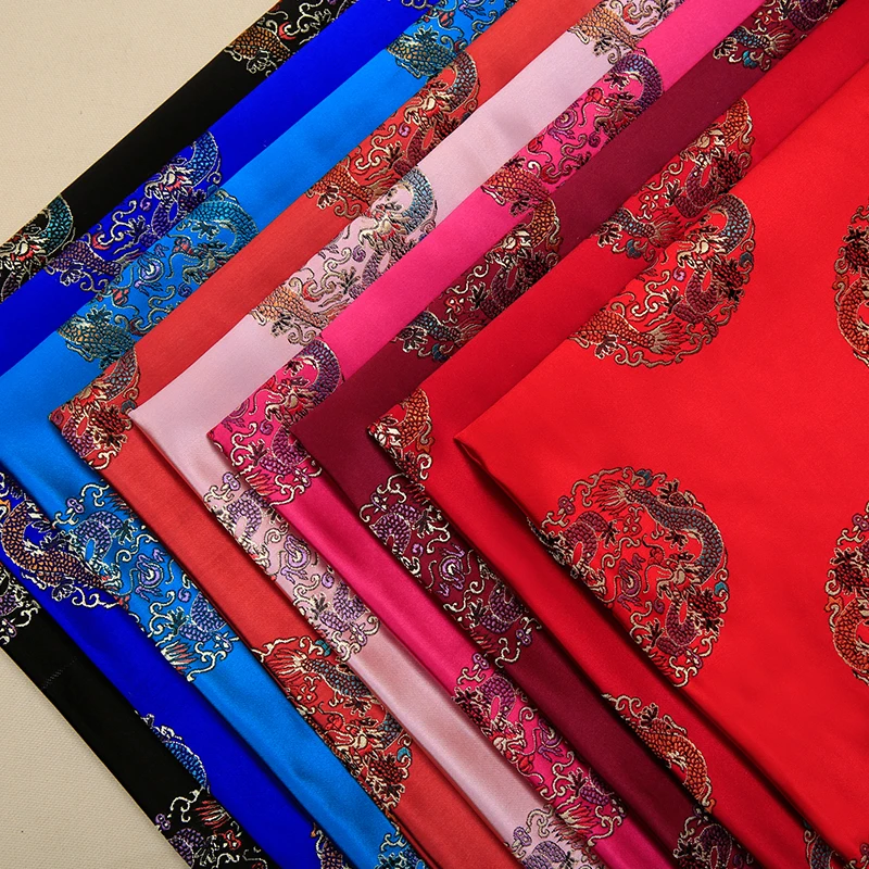 Dragon pattern satin garment jacquard fabrics for sewing cheongsam dress DIY design material
Dragon pattern satin garment jacquard fabrics for sewing cheongsam dress DIY design material