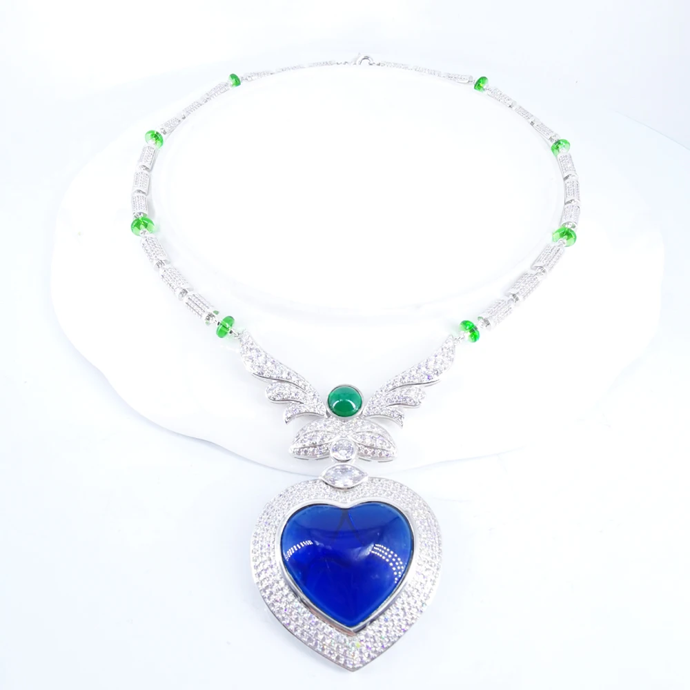 2024 Hot sale New fashion vintage blue heart necklace earring set wedding party birthday banquet jewelry set
2024 Hot sale New fashion vintage blue heart necklace earring set wedding party birthday banquet jewelry set